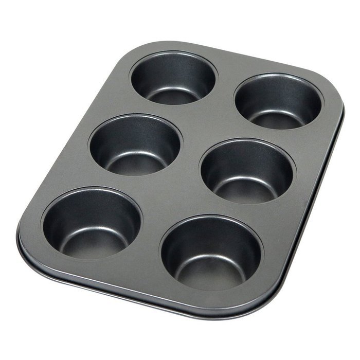 Evelots 6 Cup Non-Stick Metal Regular Muffin & Cupcake Pan, Baking Supplies