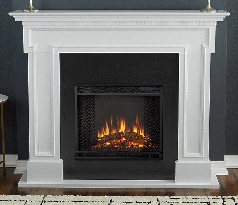 Real Flame 5010E-W Thayer Electric Fireplace, White N2