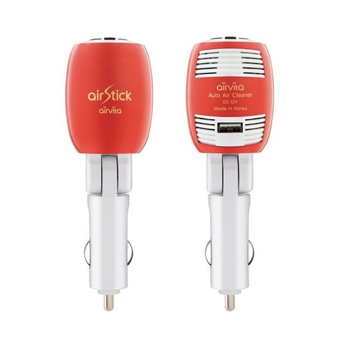 Airvita Airstick 12V Car Cigar Jack Air Purifier 180&deg; Adjustable Angle Virus Removal for Automotive (Orange) N3