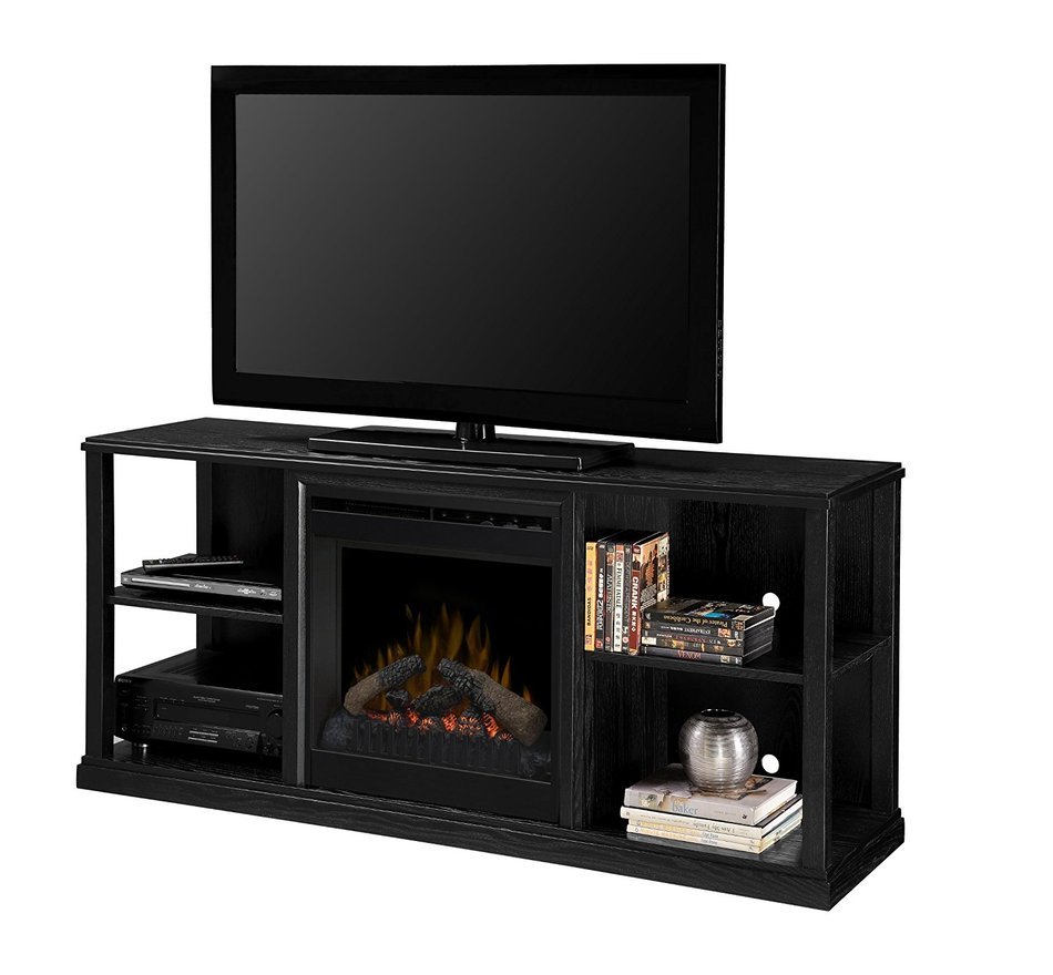 Dimplex DFP20-1342BA3A Jayden 60.5-Inch Wide by 26.8-Inch Tall Media Console with Electric Fireplace, Black