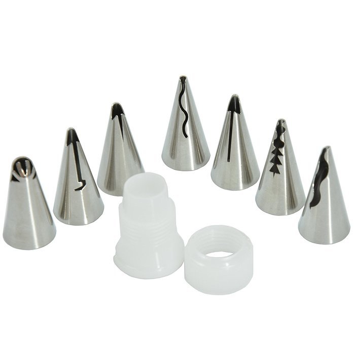 NATUREBELLE Korean Piping Nozzles Tips Icing Tips Set 7 Pieces Cake Decorating Supplies with One Coupler One Pastry...