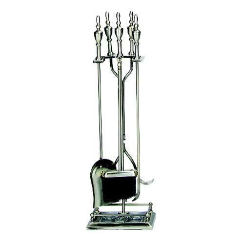 UniFlame 5-Piece Antique Brass Fireset