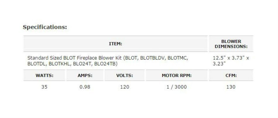 BLOT Fireplace Blower Fan Kit for Majestic Monessen Top Selling Item N2