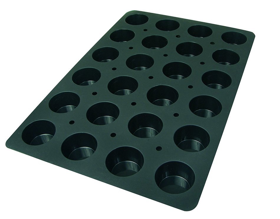 Lekue Professional Baking 24 Cavities Muffin Mold, 23.6" x 15.7", Black