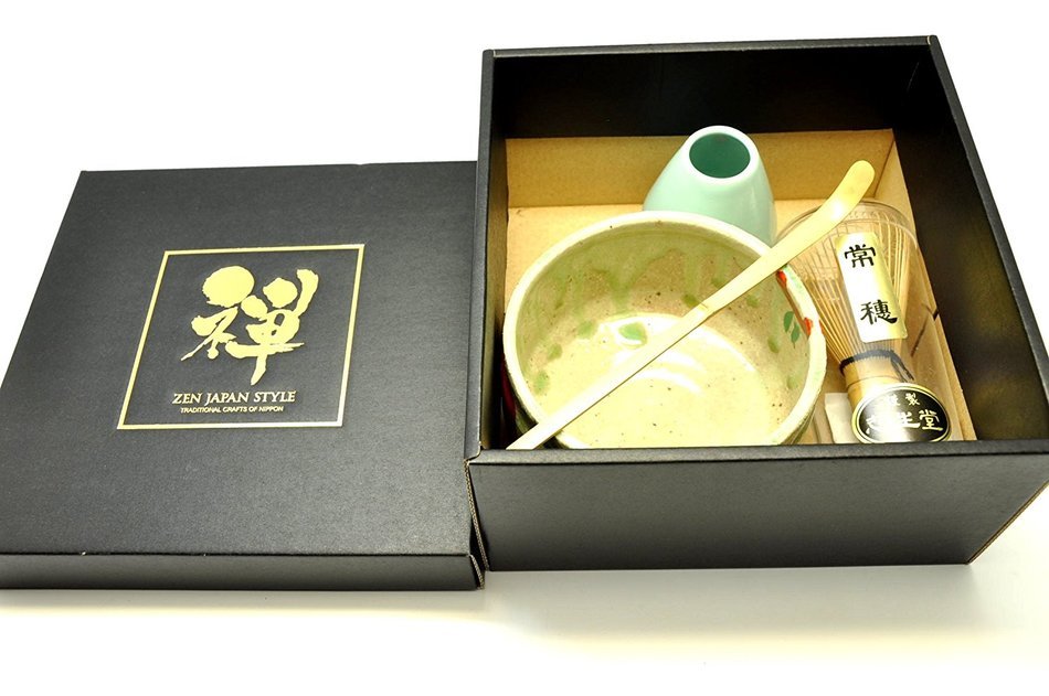 Japanese Mino Yaki ware Matcha Bowl And Tea Ceremony Set Green Tea 12.3 / 12.3 / 7.2cm (4.8 / 4.8 / 2.8inch)[7441] N2