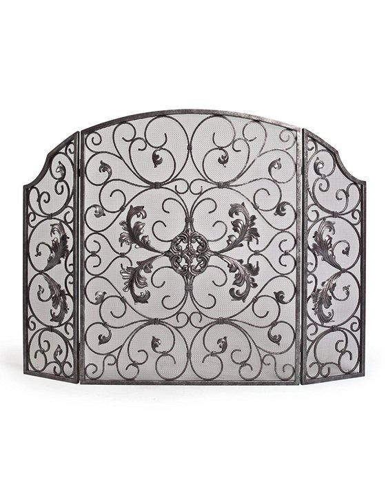 Balsam Hill Estate Fireplace Screen - Pewter | 0.75"L x 52"W x 36"H N3