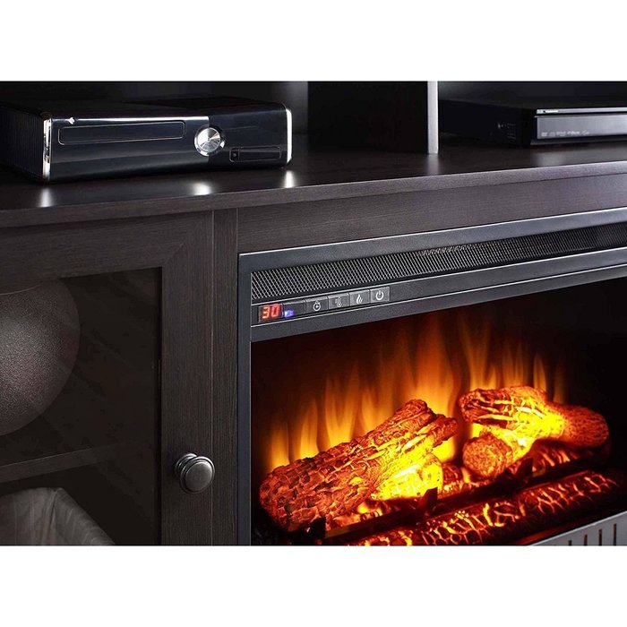 Brown Whalen Remote Control Barston Fireplace Media Console For TV's Up To 70" N8