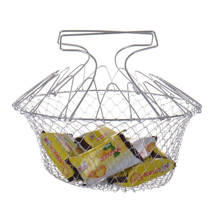 Treading(TM) 1pcs Foldable Steam Rinse Strain French Fry Chef Basket Magic Basket Mesh Basket Strainer Net Kitchen... N2