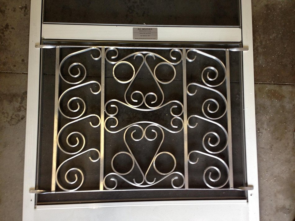 Designer Style Screen Door Grille, Screen Door Pet Guard, (Mill Finish), By All Weather, Aluminum, "Island" Model...