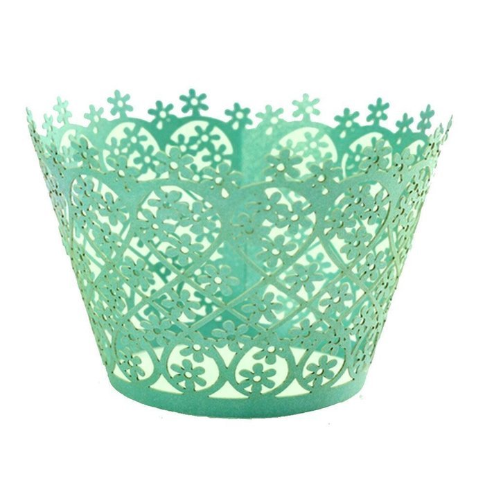 HUAL Cupcake Wrappers 50 Filigree Artistic Bake Cake Paper Cups Flowers Lace Laser Cut Liner Baking Cup Muffin... N2