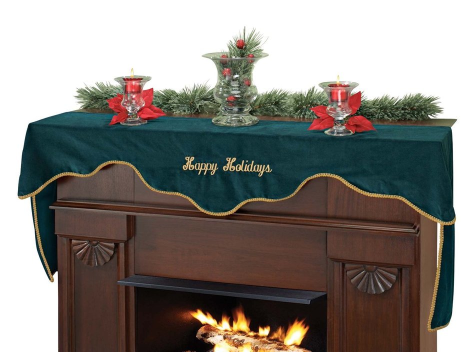 Miles Kimball Happy Holidays Velvet Mantel Scarf N2