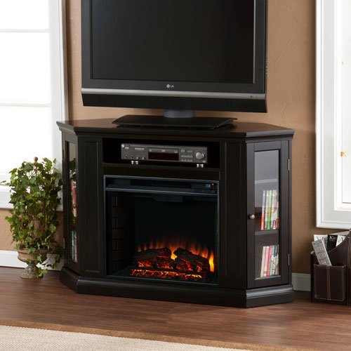 Southern Enterprises Claremont Convertible Black Electric Fireplace Media Console