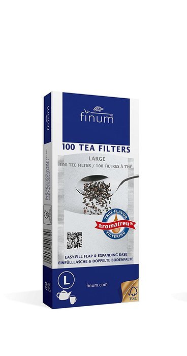 100 Paper Tea Filters, Size L (12 retail packages per tray)