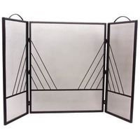 HOMEBASIX CPO31131BK3L 3-Panel Fireplace Screen, Black