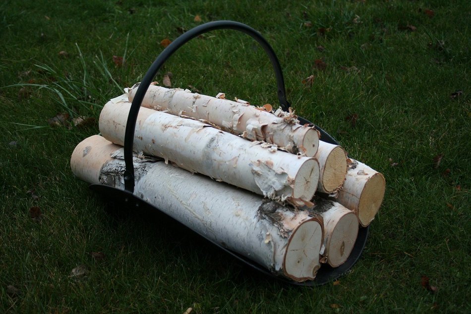 White Birch Log Set for Fireplace N3