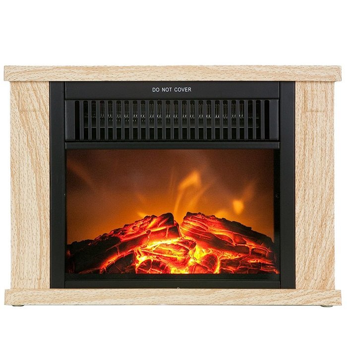 Fanala 13" Electric Mobile Fireplace Portable Freestanding Tabletop Mini Heater Firebox (13 inch, Light Wood Grain) N12