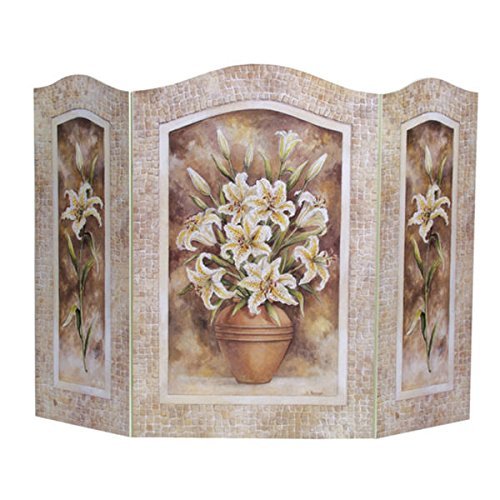 Lilies 3 Panelled Fireplace Screen