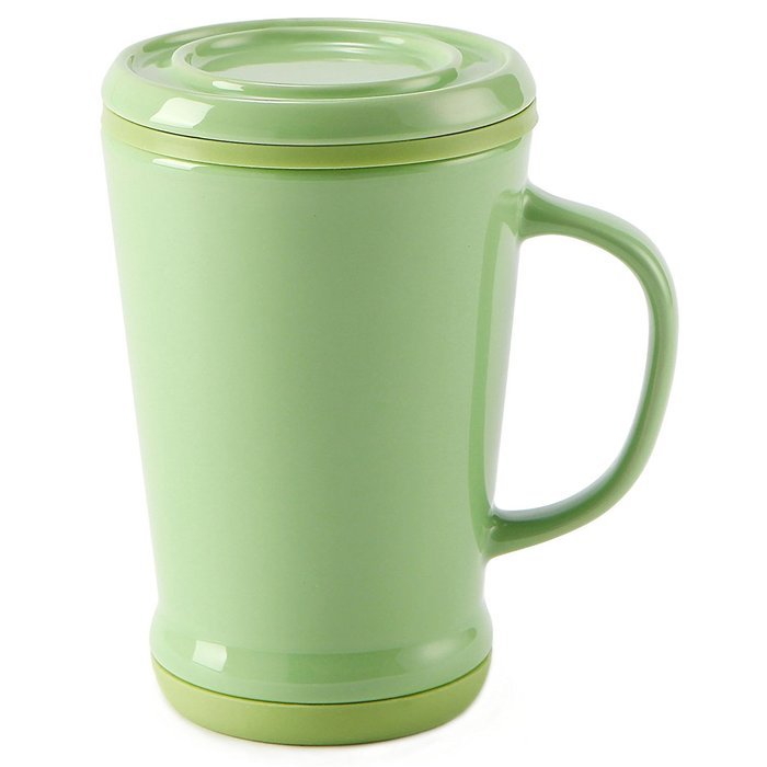 casaWare Tilt and Drip Tea Infuser Ceramic Mug, 14-Ounce (Matcha Green)
