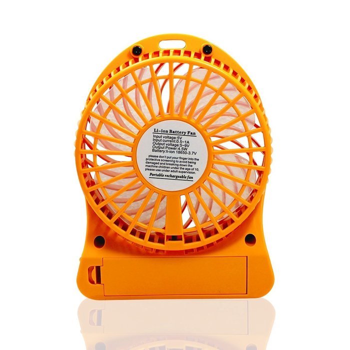 Fonxian Mini Portable Fan Rechargeable Battery Powered Small Table Fan with 3-level Speed (Orange) N13