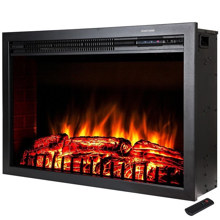 Fanala 30" Portable Tempered Glass Electric Fireplace Heater w/ Remote Free Standing N5