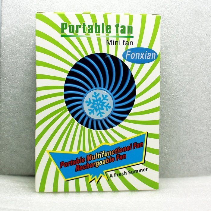 Fonxian Mini Portable Fan Rechargeable Battery Powered Small Table Fan with 3-level Speed (Orange) N16