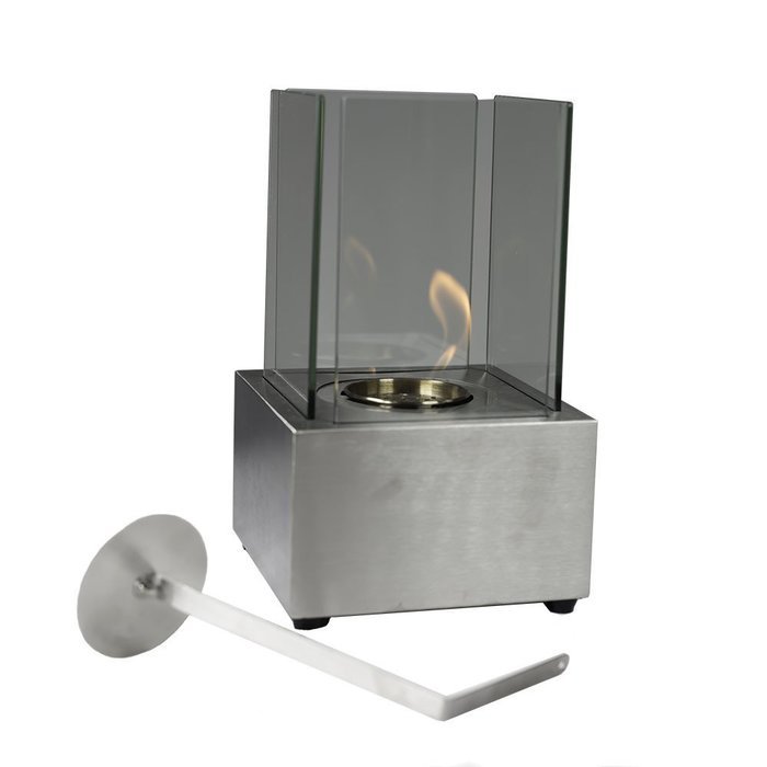 Sunnydaze Cubic Ventless Bio Ethanol Tabletop Fireplace, Black N7