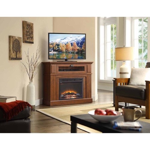 Media Fireplace TV Stand Combo for Televisions up to 45 Inches - Brown N4
