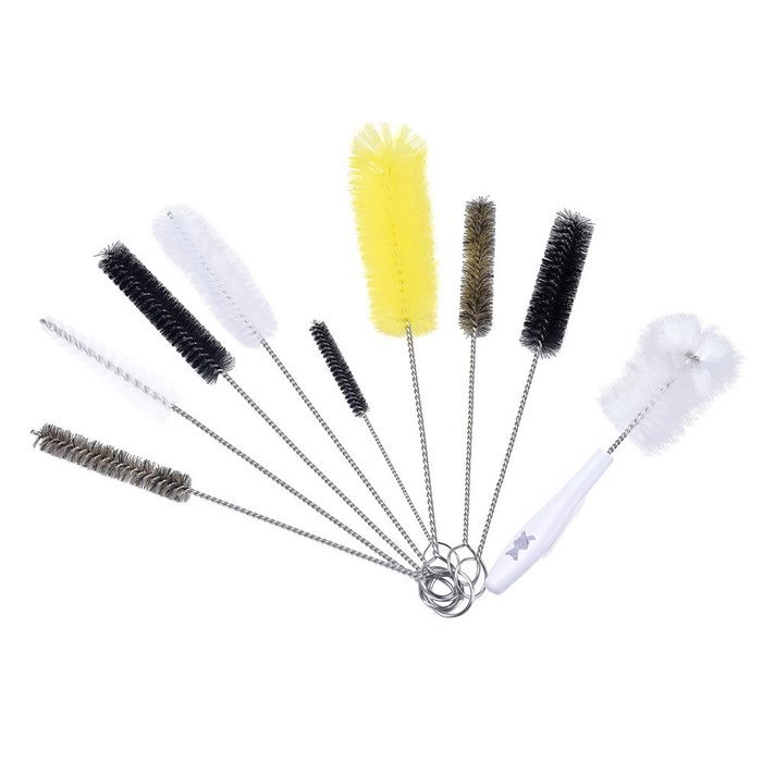 eBoot Nylon Nipple Bottle Brushes Tube Brush Cleaning Brush Set, Set of 9