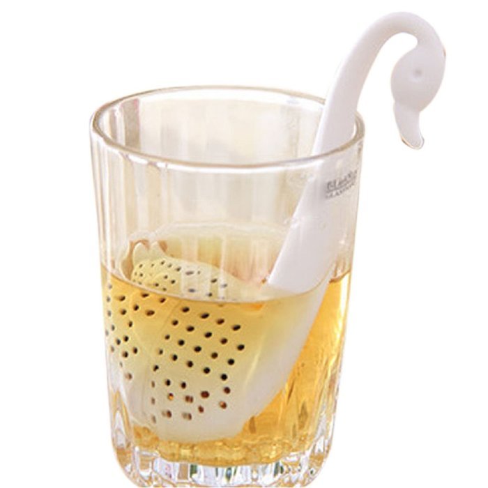 Sannysis Novelty Tea Infuser Swan Loose Tea Strainer Herb Spice Filter Diffuser (White) N2
