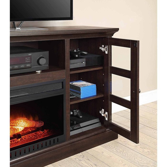 60" Fall Harvest Entertainment Stand Fireplace For TVs Up To 70" N3