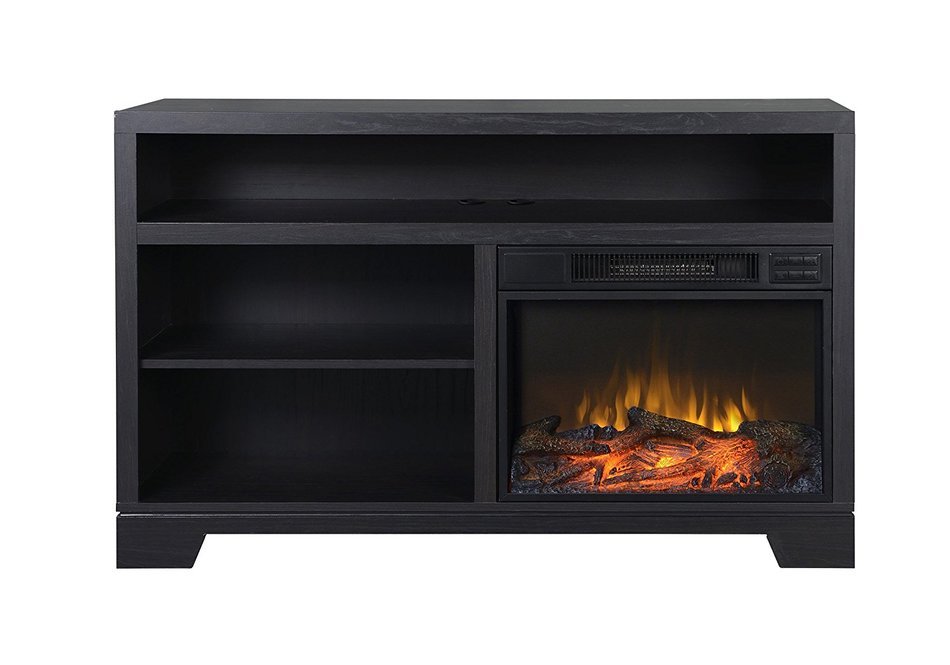 Homestar ZVANCOUVER Vancouver Media Fireplace Console, 51 1/4" x 15 3/8" x 31 3/8", Black Oak N7
