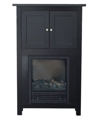 Stonegate&reg; Old Country Fireplace and Small Cabinet Black