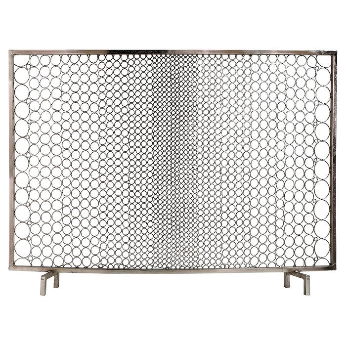 Hendrix Modern Classic Polished Nickel Ring Fire Place Screen