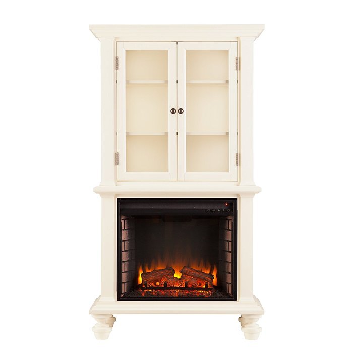 Townsend Electric Fireplace Curio - Antique White N4