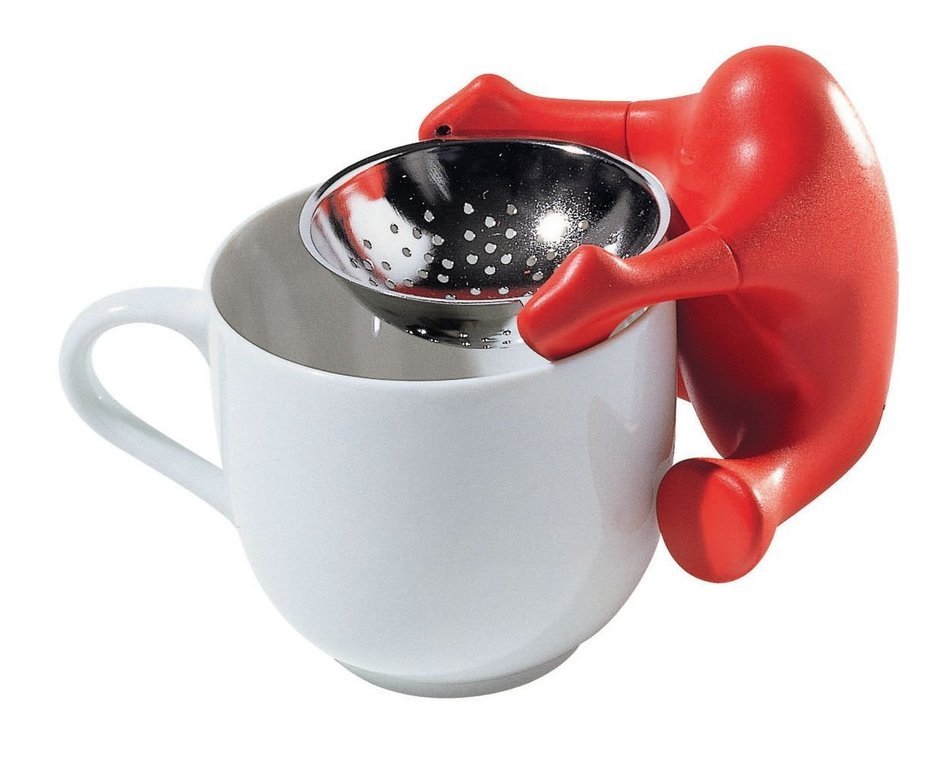 Alessi ASP09 Te O Tea Strainer by Stefano Pirovano Color: Red