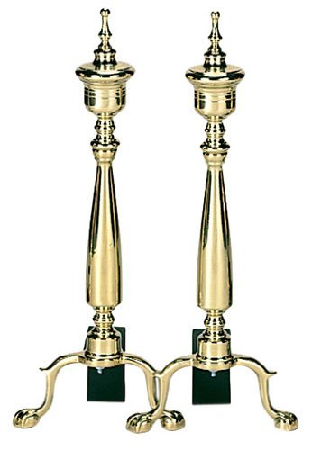 Uniflame Solid Brass Urn andirons