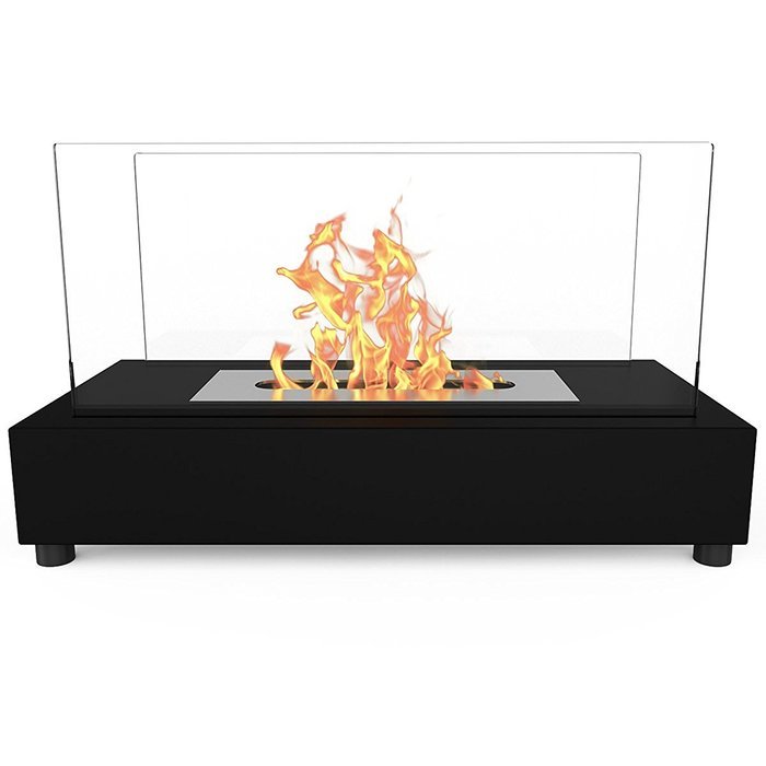 Elite Flame Avon Ventless Table Top Bio Ethanol Fireplace Black N3