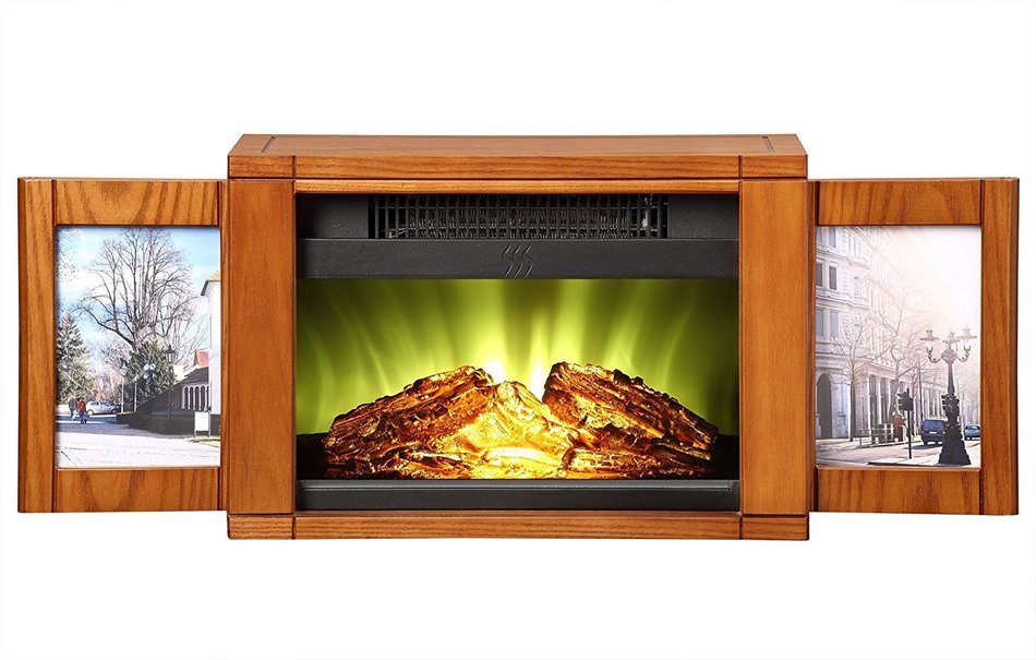 Muskoka MPF-BWL Electric Picture Frame Personal Fireplace with Multiple Setups N6