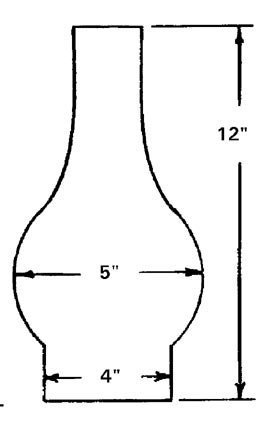 B&P Lamp 4&rdquo; X 12&rdquo; Chimney, Clear, For Store Lamp N2