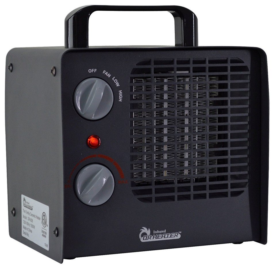 Dr. Heater DR-838 Family Red Ceramic Space Heater with Adjustable Thermostat N2