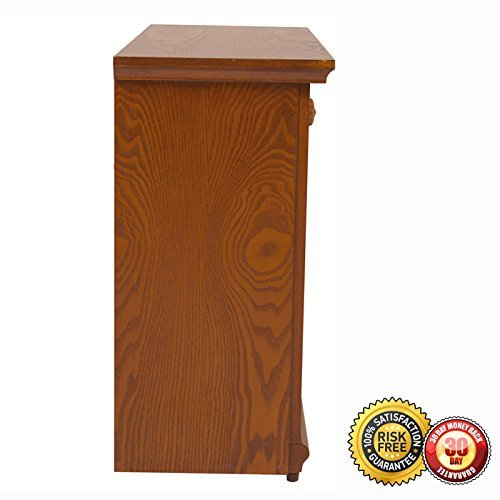 New Large Room Infrared Quartz Electric Fireplace Heater Honey Oak Finish w/ Remote N4