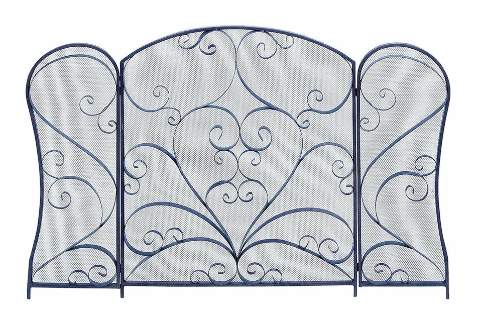 Benzara 63379 Metal Fire Screen with Modern or Conventional Decor
