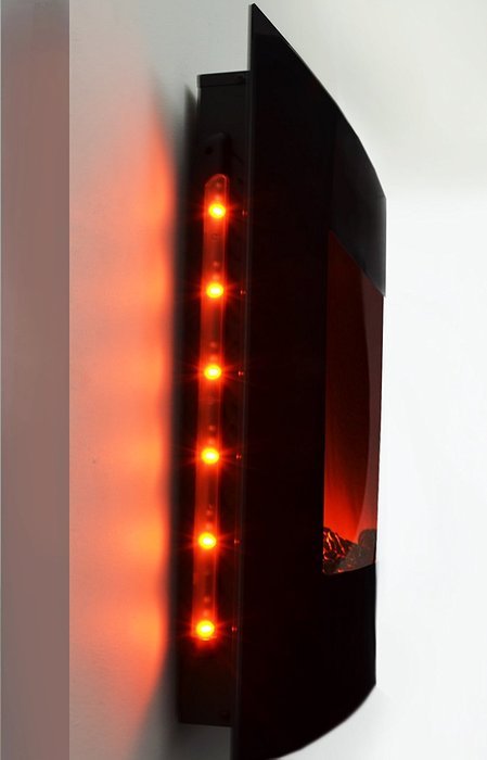 AKDY AZ-520S-ALB Wall Mounted Or Floorstand Electric Black Fireplace Remote Control Heater Firebox W/Stand N2
