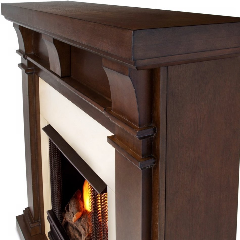 Real Flame Porter Ventless Gel Fireplace - Vintage Black Maple N3