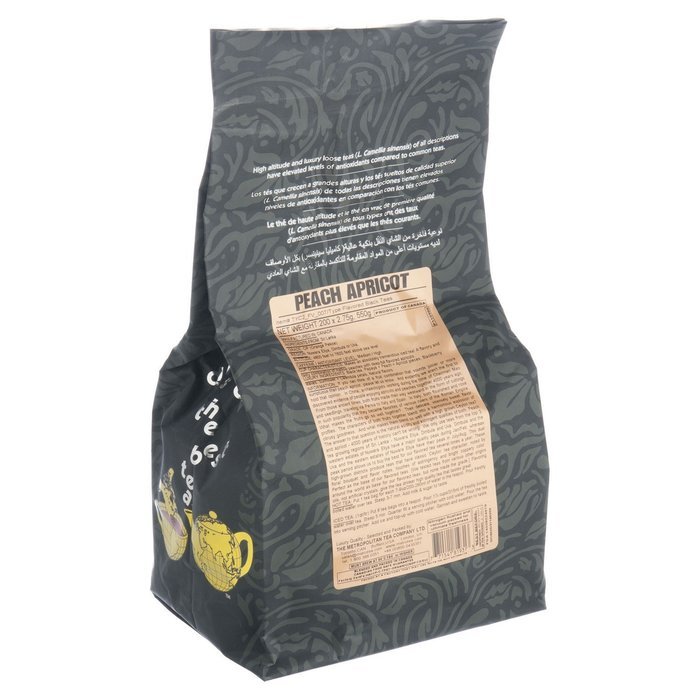 Metropolitan Tea 200 Count Pyramid Shaped Teabags, Peach Apricot