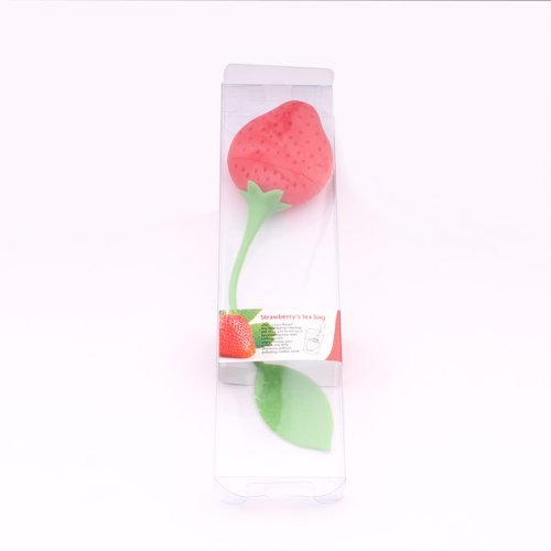 1 X Cute Fantastic Strawberry Design Silicone Tea Strainer