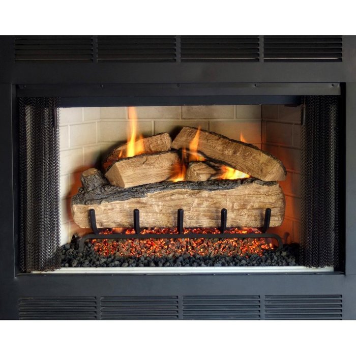 Peterson Real Fyre 24-inch Split Oak Log Set With Vented Propane Ansi Certified G46 Burner - Electronic On/Off... N2