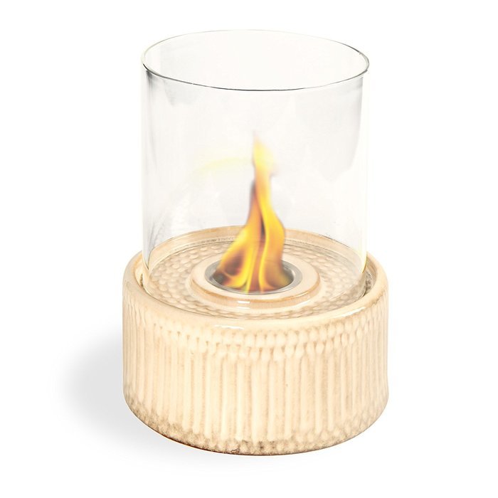 Pacific Decor Ceramic Table Fireplace, Ivory Sand