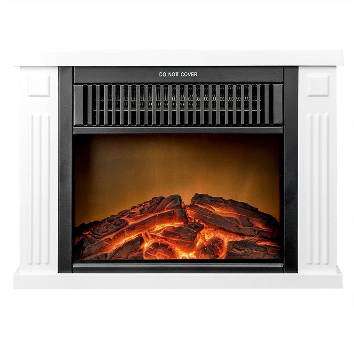 Fanala 13" Electric Mobile Fireplace Portable Freestanding Tabletop Mini Heater Firebox (13 inch, Light Wood Grain) N15