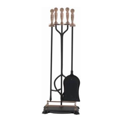 Panacea 15006 Antique Fireplace Toolset with Brass Handles, 5 Piece set